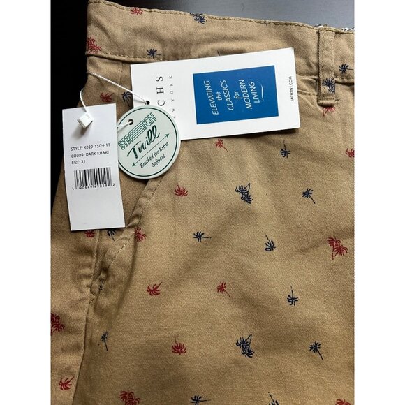 JACHS Bleeker Men's Shorts Palm Tree Print Stretch Cotton Flat Front Chino Sz 31 - Picture 7 of 9